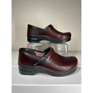 Dansko Burgundy Leather Clogs